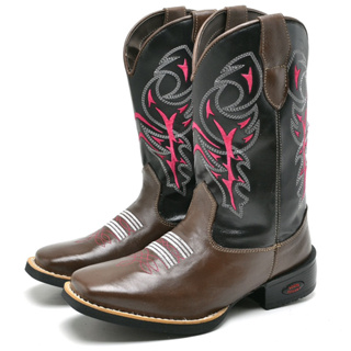 TEXANA FEMININA COUNTRY BICO QUADRADO COURO