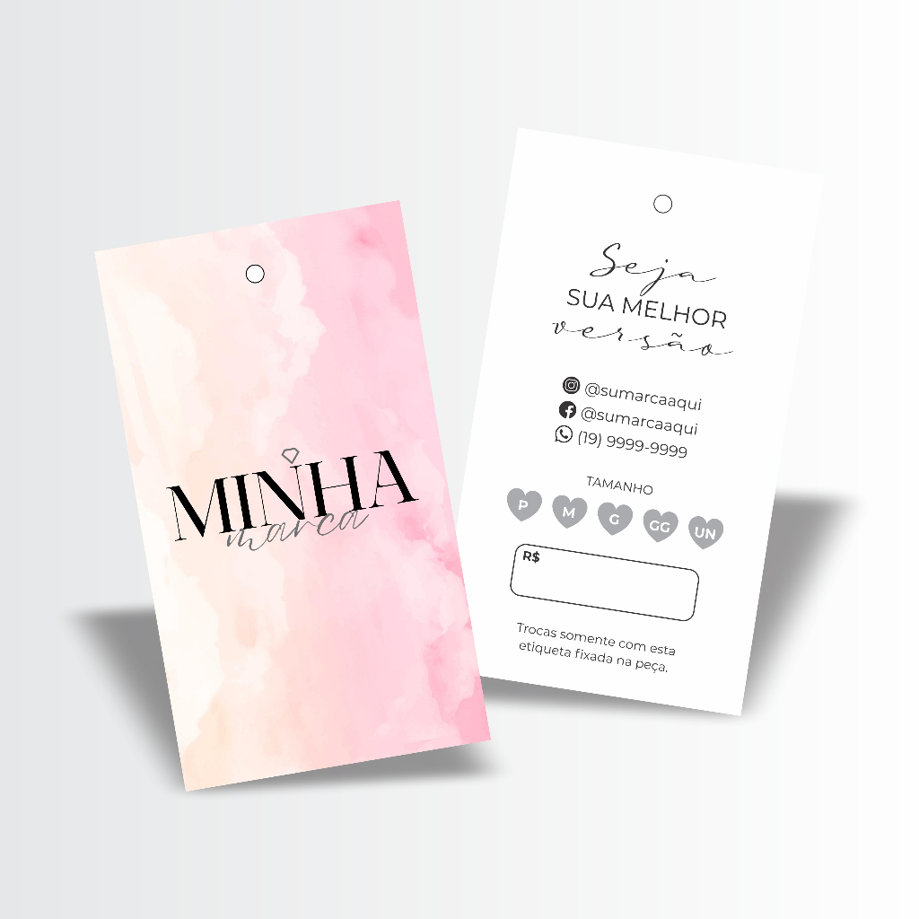 Etiquetas Tags Personalizadas roupas - 100 un | Shopee Brasil