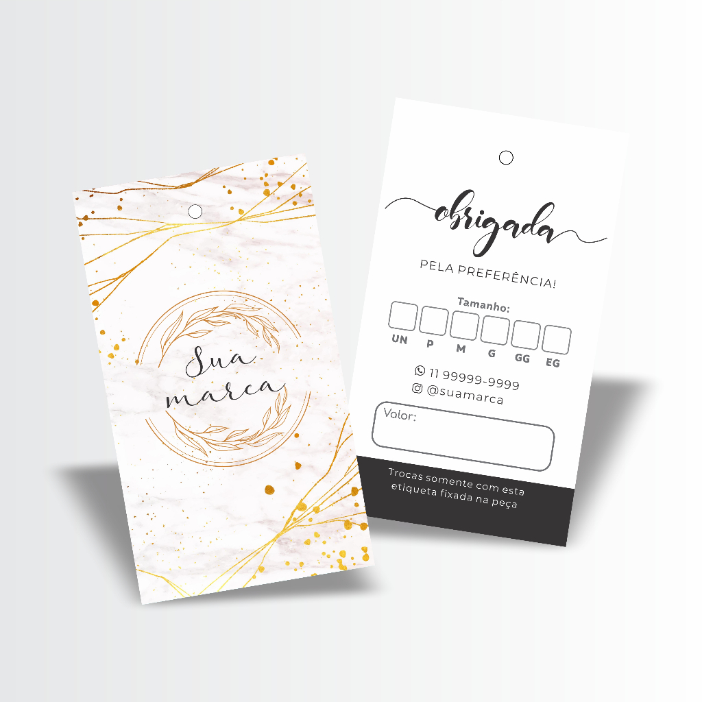 Etiquetas Tags Personalizadas roupas - 100 un | Shopee Brasil