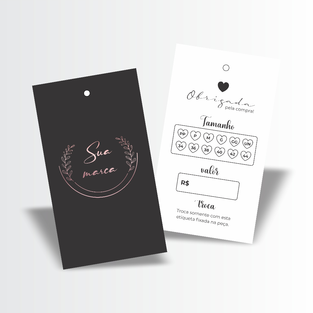 Etiquetas Tags Personalizadas roupas - 100 un | Shopee Brasil