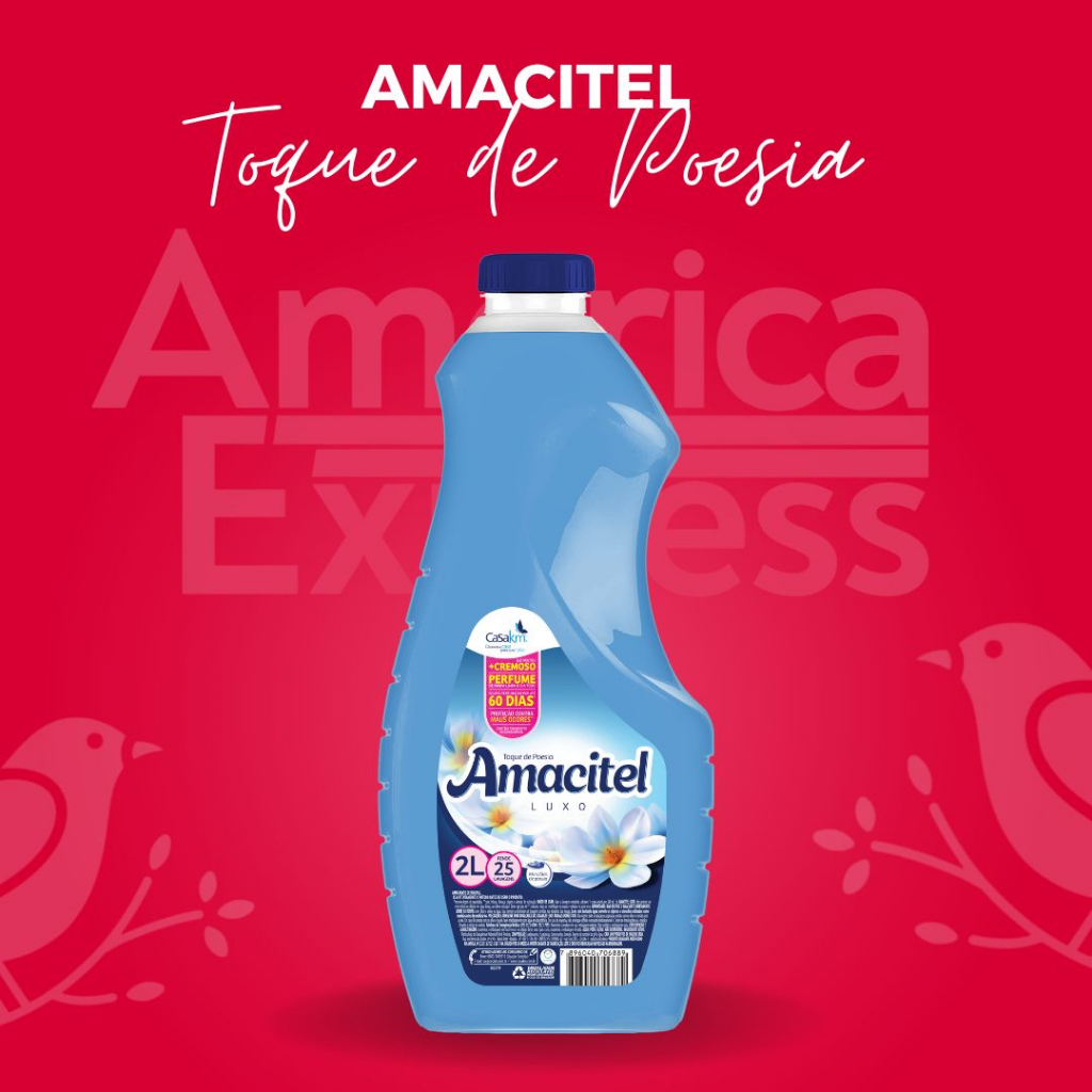 Amaciante de Roupas Amacitel Luxo Toque De Poesia Azul 2L