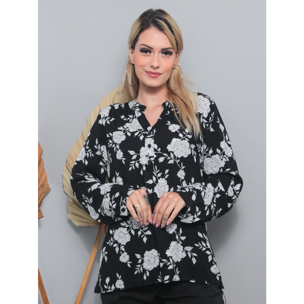 camisa feminina manga longa em Promoção na Shopee Brasil 2024