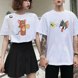 Kit Camiseta Casal Amigos Tom e Jerry 100% Algodão Premium