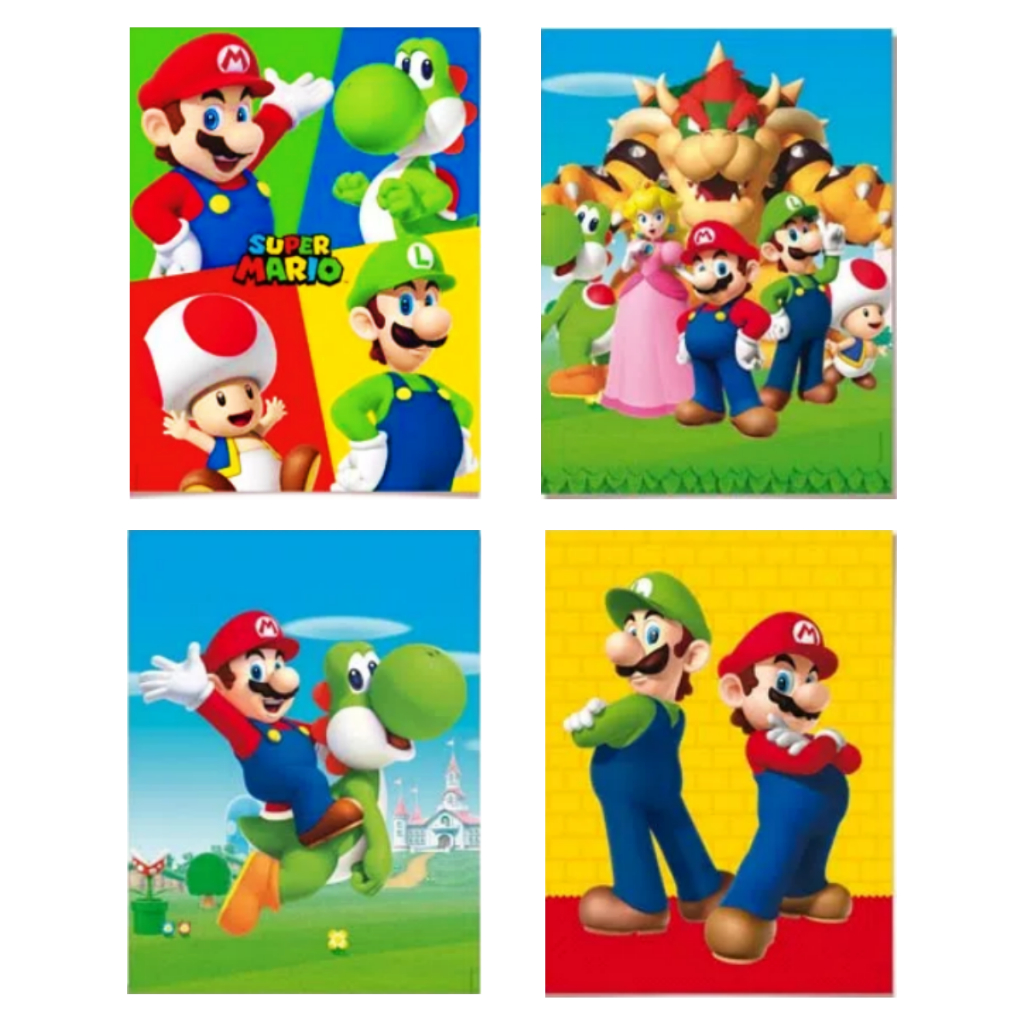 Cartaz Decorativo Super Mario Bros Sortido 25x35 Jogo com 8