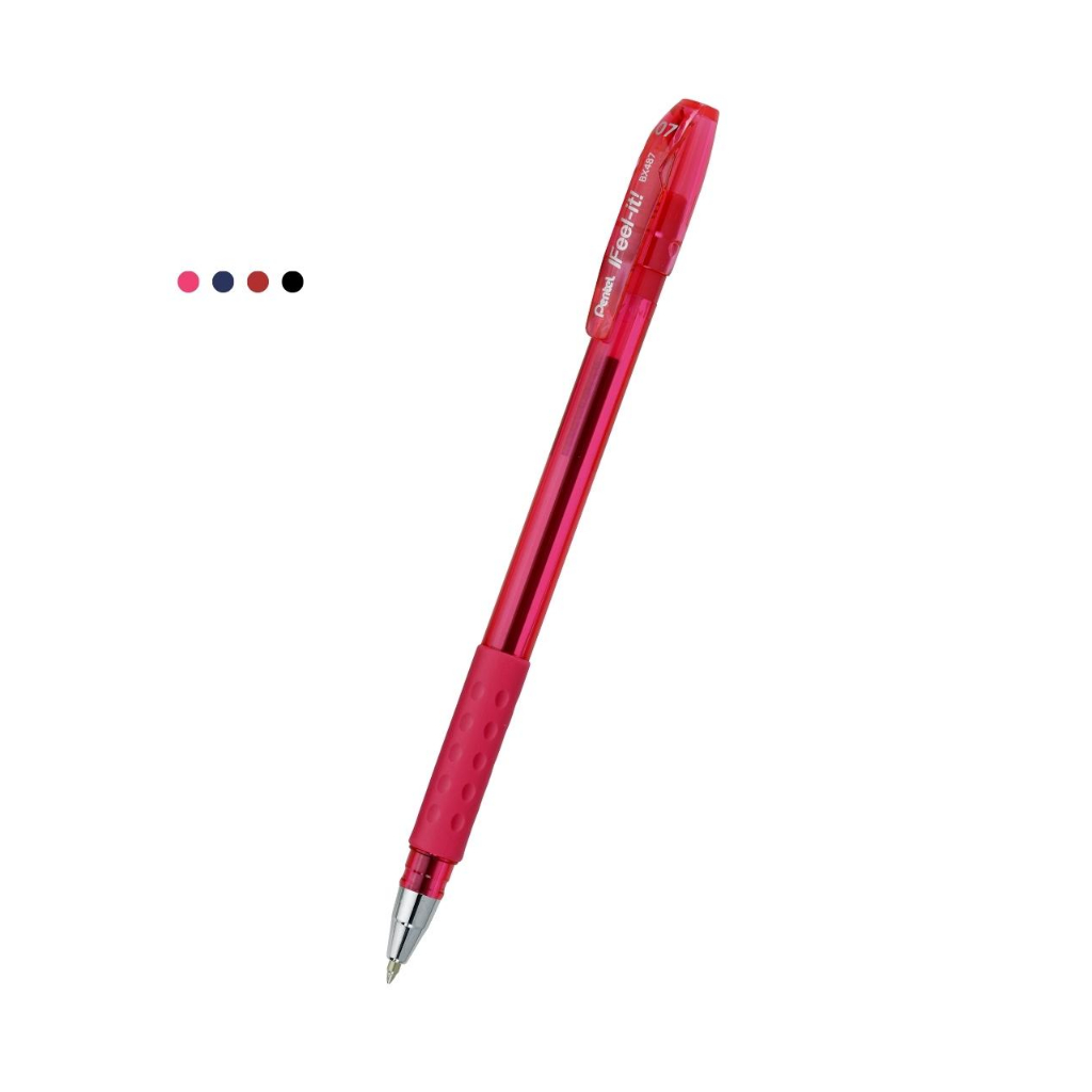Caneta Esferográfica Ifeel-It Com Tampa e Grip Emborrachado Pentel 0.7mm Cores Variadas