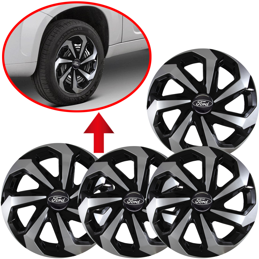 4 Calotas Esportivas aro 13 Spider Compativel com Ka Fiesta Sedan Focus