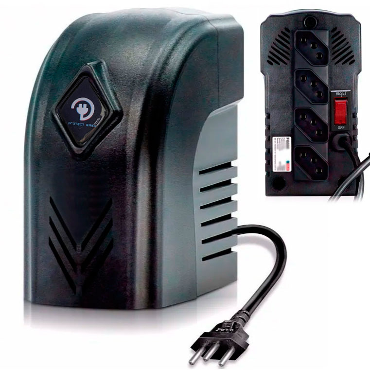 Protetor Eletrônico Bivolt 500va/750va (300w/525w) Estabilizador de Computador PC e Eletronicos