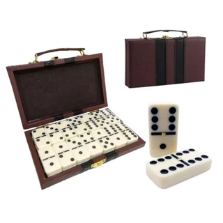 Jogo Dominó Profissional Com Maleta 28 Peça 49mm x 24mm De Osso Alta Qualidade