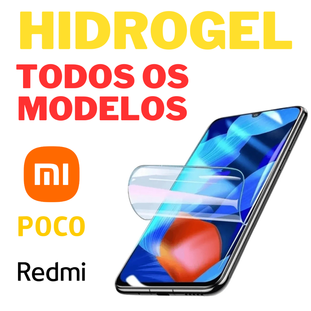 Pelicula hidrogel xiaomi note9/10/11/12 todos os modelos +kit limpeza e manual de instalação