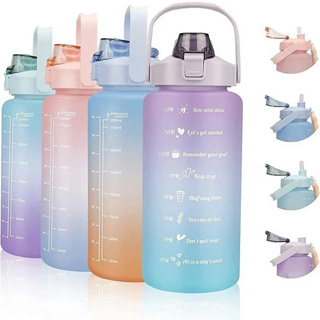 Garrafa De Água 2 Litros Motivacional De Grande Capacidade Portátil De 2000ML Em Degradê Sortidas