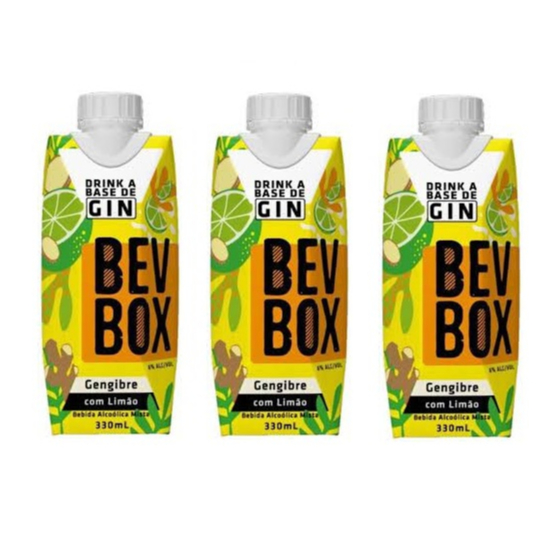 Kit Drink à Base de Gin BevBox Gengibre com Limão 330ml 3uni | Shopee ...