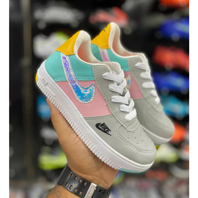 Tenis Nike Air Force Menina Holográfico Feminino Infantil Juvenil ...