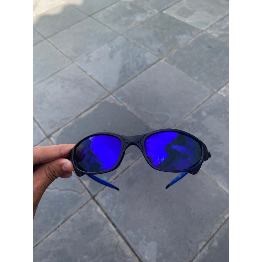 Double Shox Oculos de Sol Mandrake Preto lente Azul Xmetal