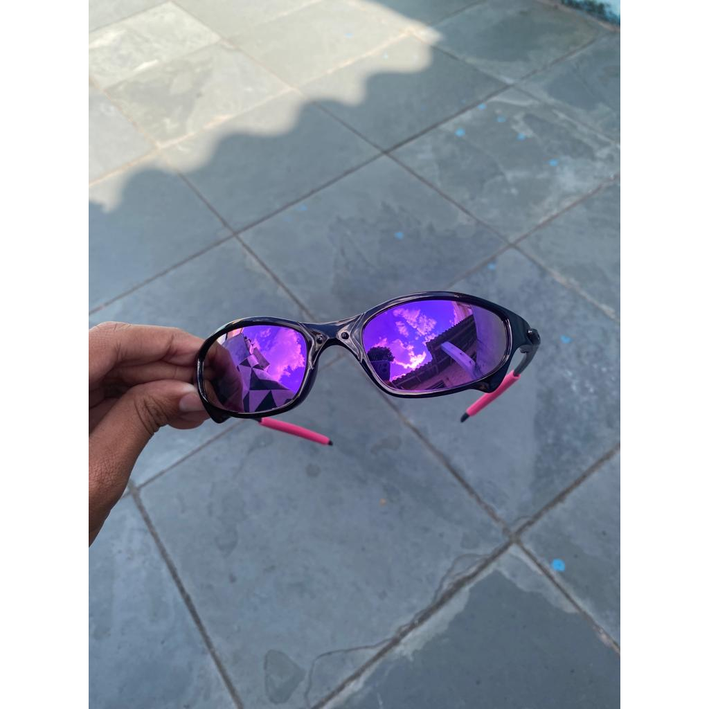 Óculos Lupa Mandrake Vilão Oakley Juliet X-Metal Lente Rosa