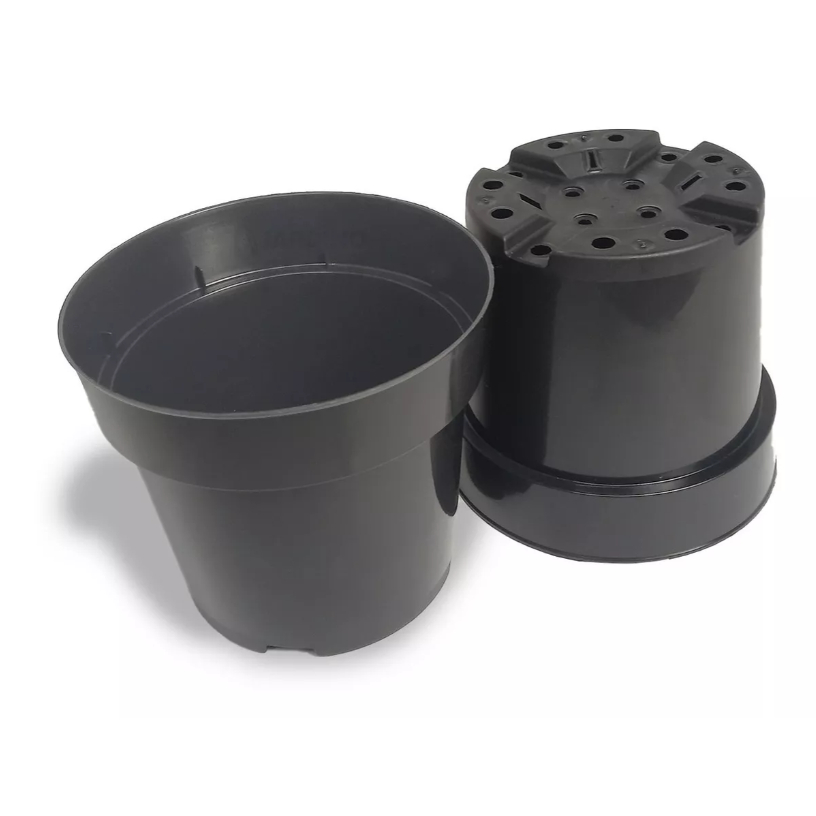 50 Vasos Pote 17 de plastico na cor preta Para Plantas/Mudas 2,3l - PT17P