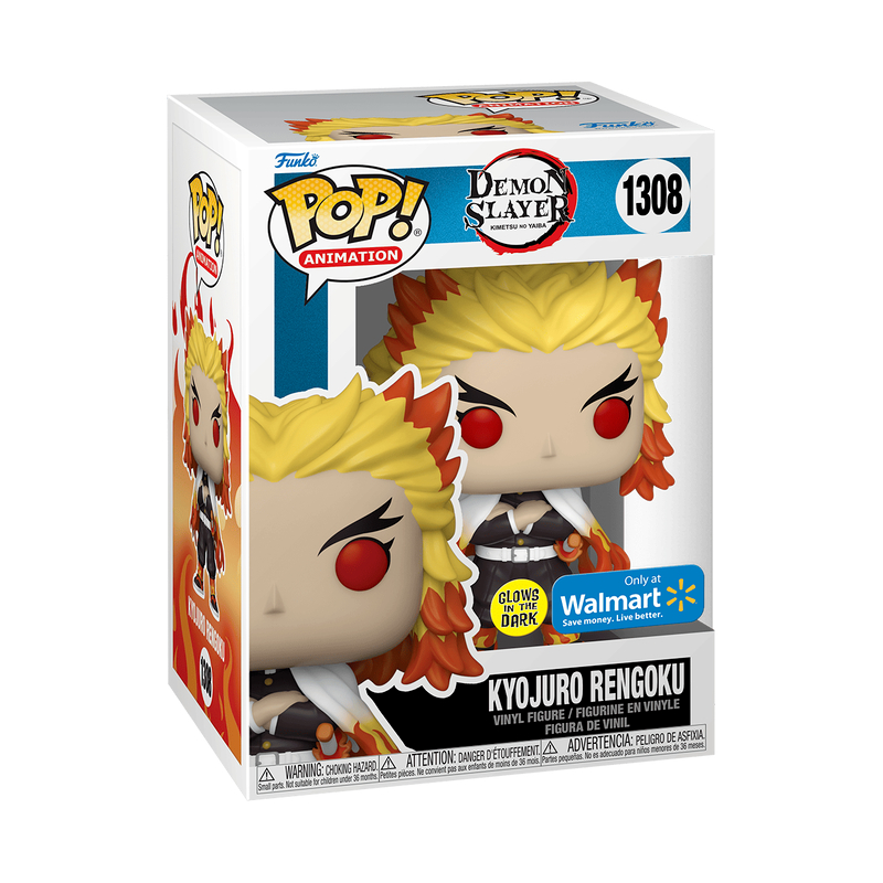 Funko Pop Demon Slayer Kyojuro Rengoku 1308 Walmart Exclusivo Glow