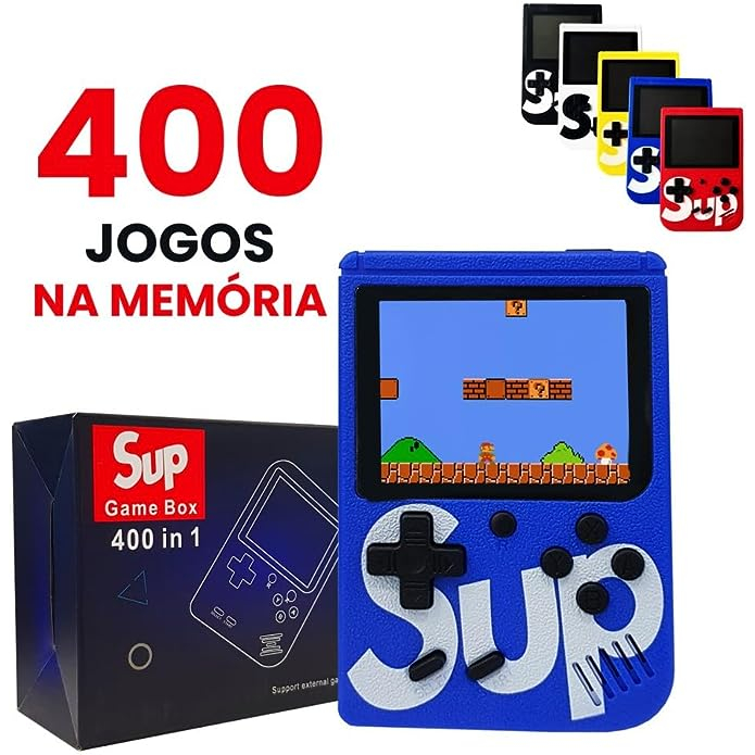 Console Mini Game Sup Game Box 3 LED Plus 400IN1 Preto