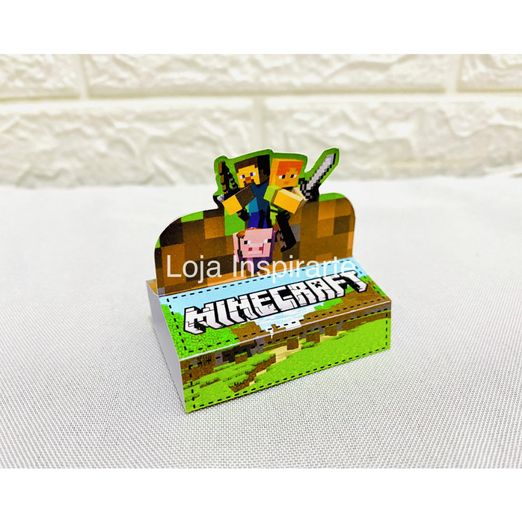 Boneco Minecraft Steve 20cm Musical + Luz Kit 3 Minecraft