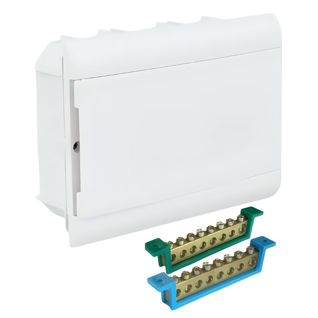 Quadro de Distribuição Ouro Box Steck 12 Disjuntores Din Embutir e ...