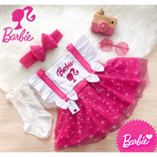 Romper Barbie Lantejoula Body Salopete Fantasia Vestido Saia Jardineira  Roupa Infantil Bebê Pink Rosa