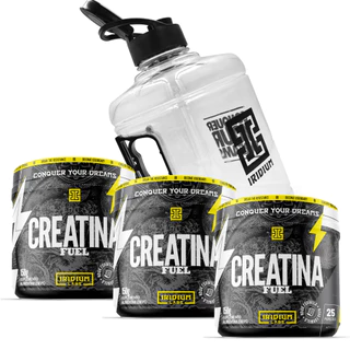Kit 3x Creatina Fuel Monohidratada 150g + Galão 1,5l transparente
