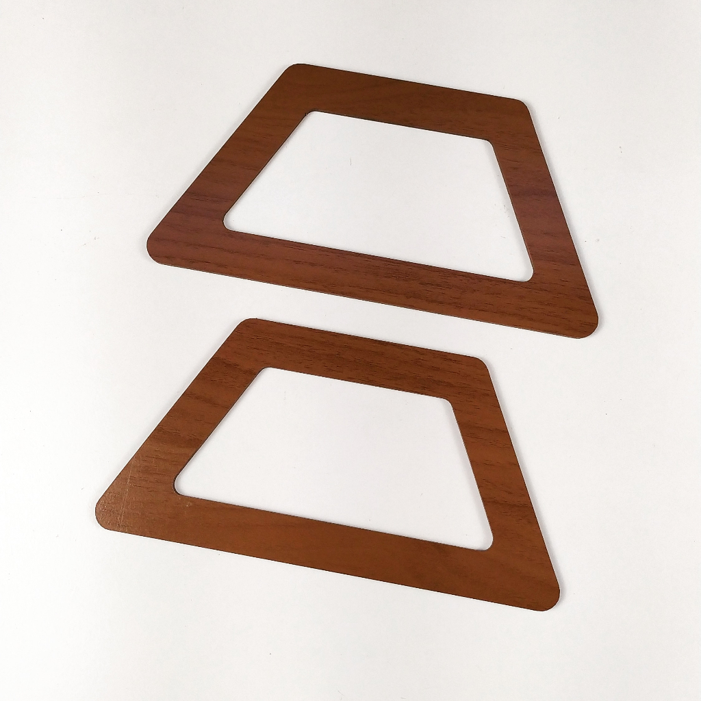 Recorte Alça Fina Trapézio Para Bolsa MDF 3mm Amadeirado Escuro 10 x 20 cm (2 un) SR1025