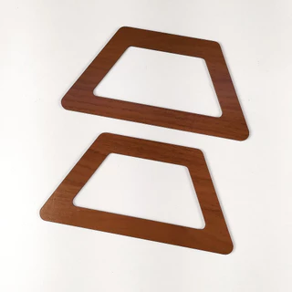Recorte Alça Fina Trapézio Para Bolsa MDF 3mm Amadeirado Escuro 10 x 20 cm (2 un) SR1025