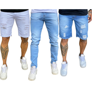 Kit 3 Peças Jeans Modelo Skinny Masculina Com lycra Promoção