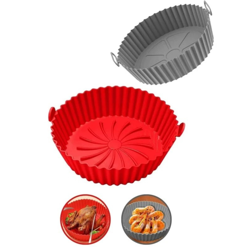 Forma Assadeira Para Fritadeira Air Fryer Em Silicone Flexível Lavável