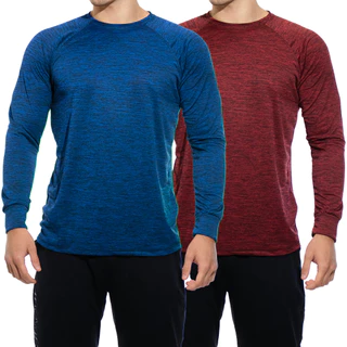 Kit 2 Camisetas Masculina Manga Longa Comprida Com Punho Dry Fit Malha Fria