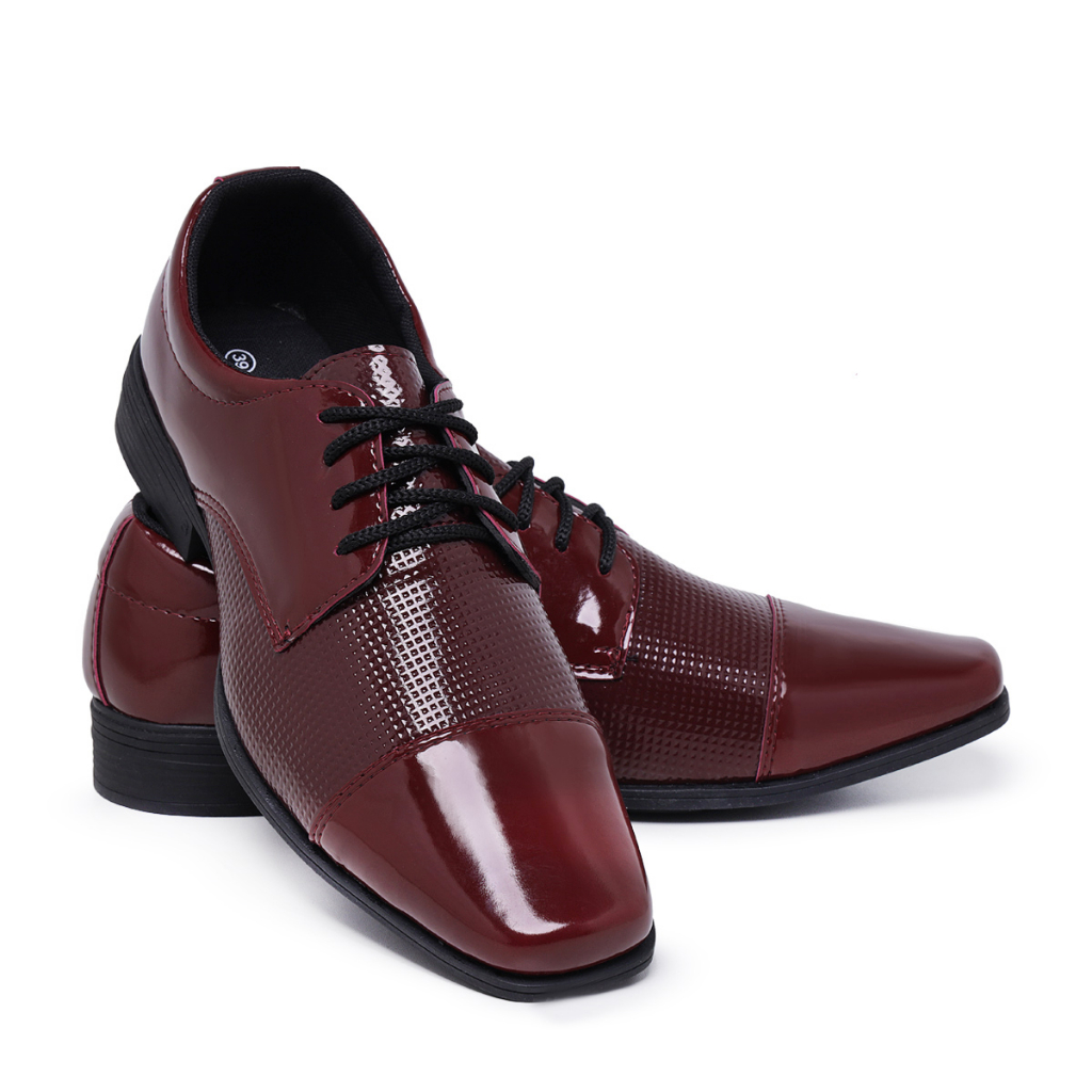 Sapato Social Masculino 701 Bordô Casamento Formatura Estilo Italiano ...
