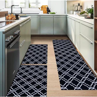 Kit 3 Tapetes E Passadeira Com Antiderrapante Para Cozinha Emborrachado Premium Decoração de Casa