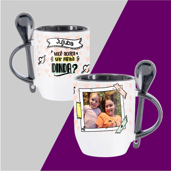 Caneca com Colher Personalizada Arte do cliente