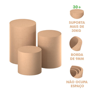 Trio de Cilindro Kit Festa Decoração de Festas Trio Cilindro MDF