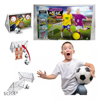 Mini Trave Chute Futebol Travinha de Brinquedo Com Bonecos