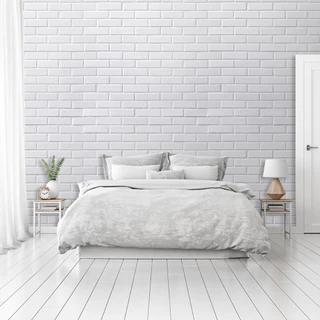 Papel Parede Rolo 3 Metros Auto Adesivo Tijolo Branco Lavável FullHD Quarto Sala Cozinha Banheiro