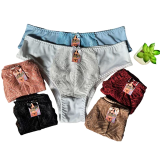 kit 5 Calcinha Calçolas femininas Calsola Senhora intima com detalhe em renda e lateral largas