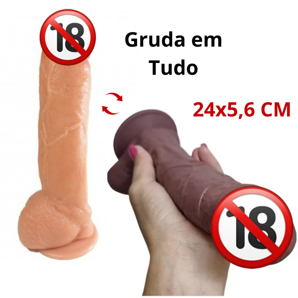 Pênis De Borracha Maciça 24 X 5,6 Cm Gigante Grande E Grosso Dildo Gigante