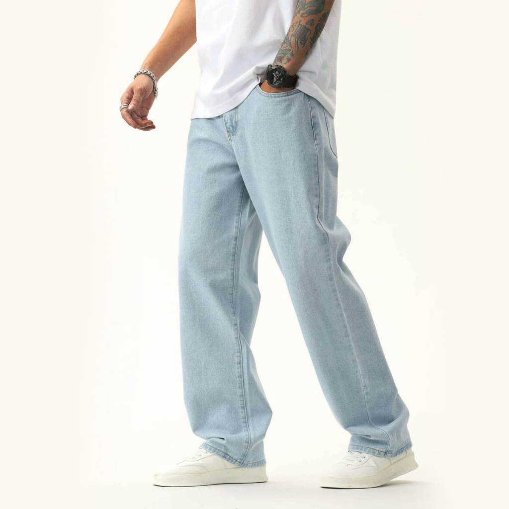 Calça jeans masculina Y2K com estampa de estrelas folgada Hip Hop perna  reta lavada vintage folgada calça jeans calça de skate moda descontraída  reta