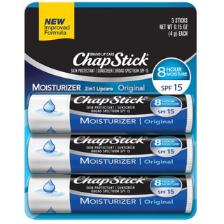 Chapstick Pack Com 3 Hidratantes Labiais Chap Stick Original USA