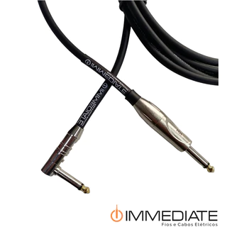 Cabo de Guitarra 1x0,30mm² Blindado Immediate High Performance 3 Metros P10XP10 90°Graus