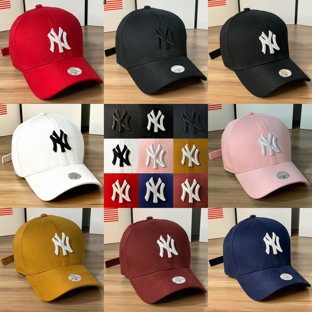 Kit 2 Bonés Feminino e Masculino NY New York Aba Curva Unissex