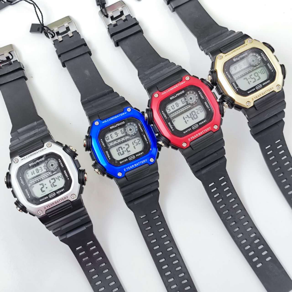 Pallyjane Relógio à prova d'água Quadrado Grande Unissex estilo casual relógio de pulso