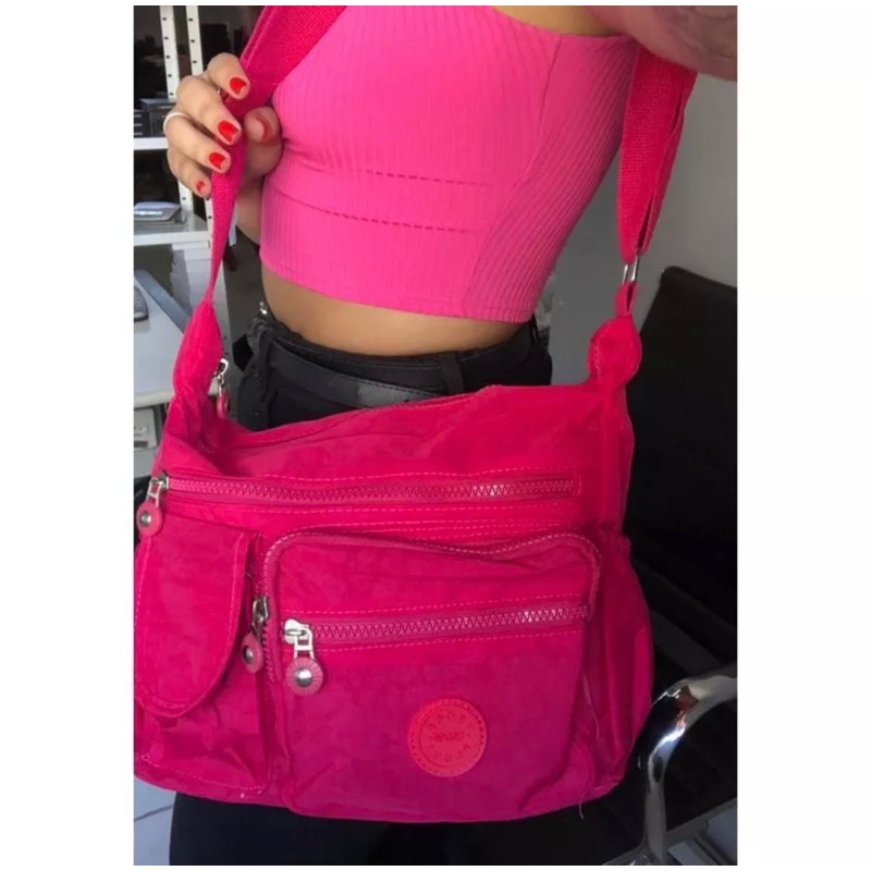 Bolsa Estilo Kipling Casual Da Moda Feminina Várias Cores e Repartições Transversal Impermeável Várias Repartições Linda Envio Imediato
