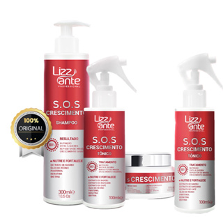 1 Kit Sos Crescimento com 1 Tonico SOS Crescimento Rápido Combate Queda de Cabelo Calvície Falha Tratamento para Alopecia Fortalecimento Capilar Antifrizz Promove Maciez Brilho Lizz ante Professional