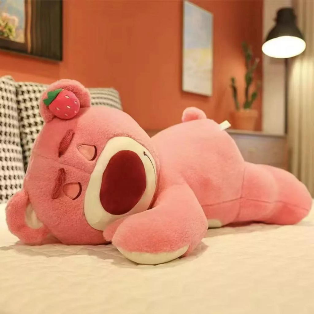 Pelúcia De Ursinho Almofada Deitado Dormindo Lavável 30cm