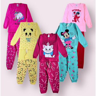 KIT 4 peças Pijama infantil MENINA inverno pijama comprido manga longa frio feminino roupa de dormir longo K