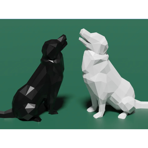 Enfeite Estátua Decorativo Cão para decoração escultura decorar casa sala material plástico