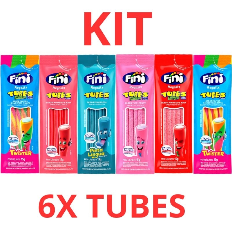 Kit Fini Tubes 6 unidades de 15g | Shopee Brasil