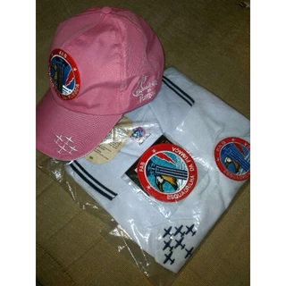 Kit feminino esquadrilha da fumaça com boné camiseta Polo e patch bordada